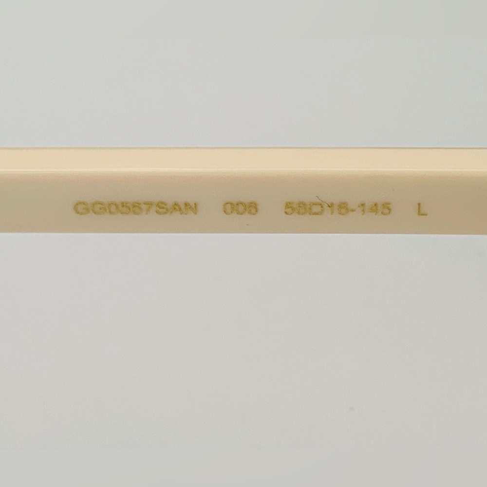 GUCCI GG0567SAN 006 square sunglass ivory white frame brown/light mirror lenses - Picture 16 of 16